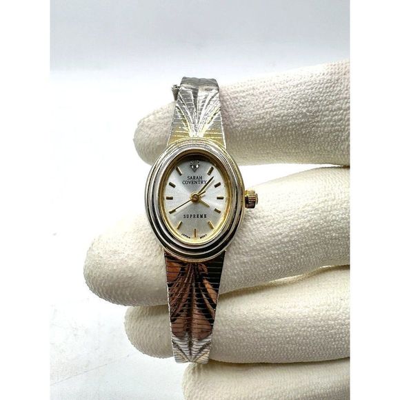 Sarah Coventry Accessories - Sarah Coventry Supreme Metal Band Gold Silver Tone Ladies Watch Diamond Chip